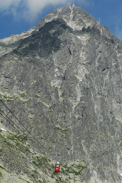 Łomnicki Szczyt (Lomnický štít) i Łomnicki Staw (Skalnaté pleso)