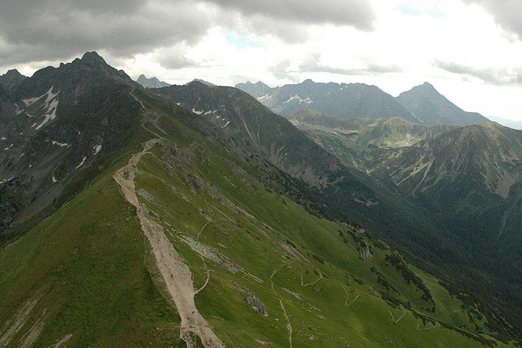 Giewont i Kasprowy Wierch z lotu ptaka