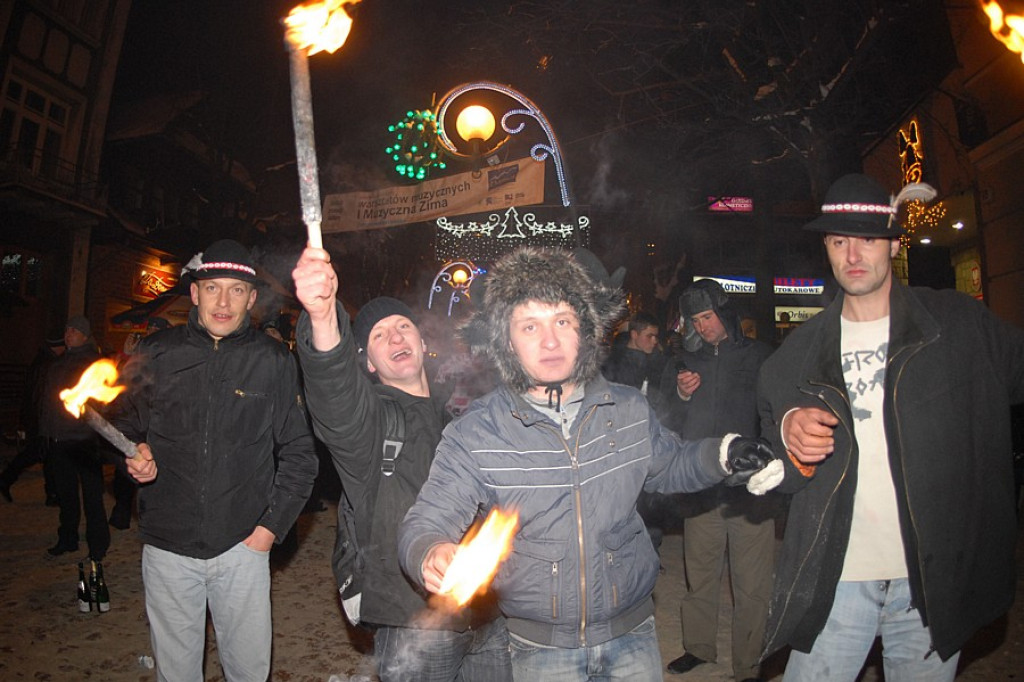 Sylwestrowa noc na zakopiańskich Krupówkach