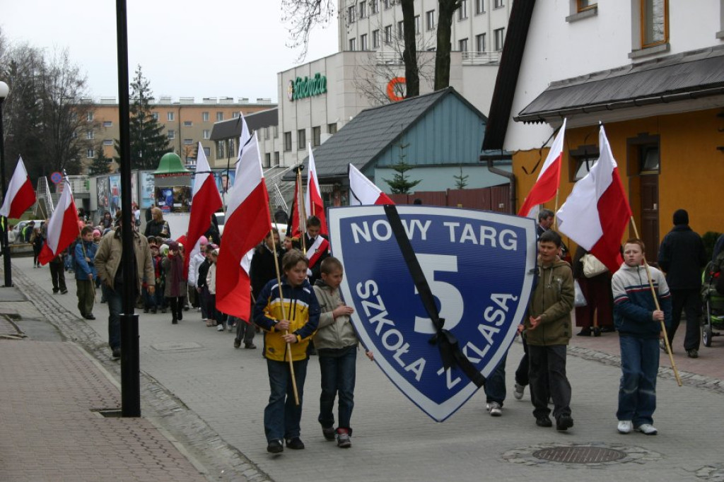 Żałobny marsz w Nowym Targu