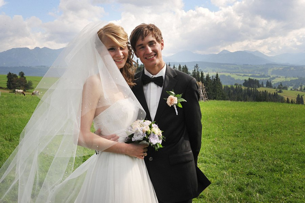 Ewa Bilan i Kamil Stoch na ślubnym kobiercu
