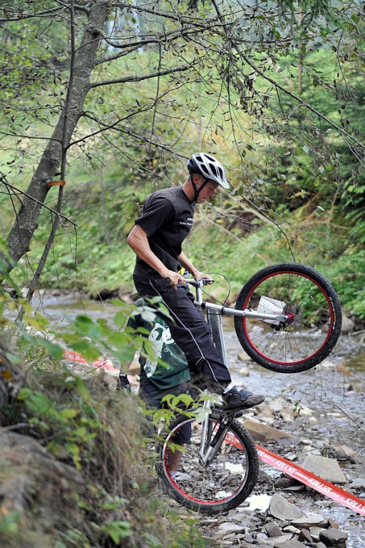 Trial rowerowy w Nowem Bystrem