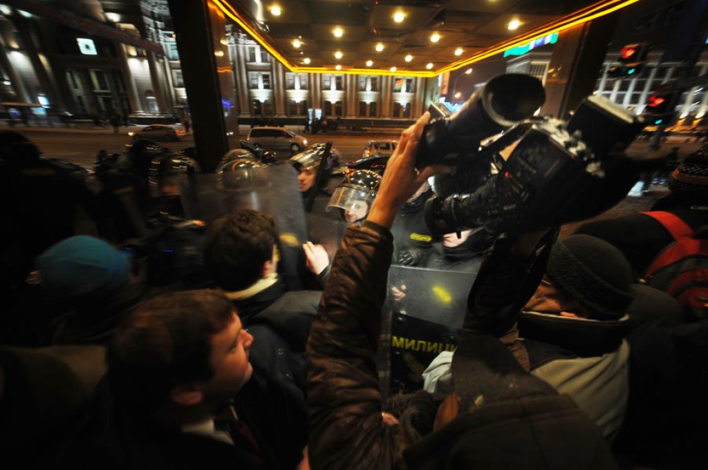 Milicja brutalnie spacyfikowała demonstrację