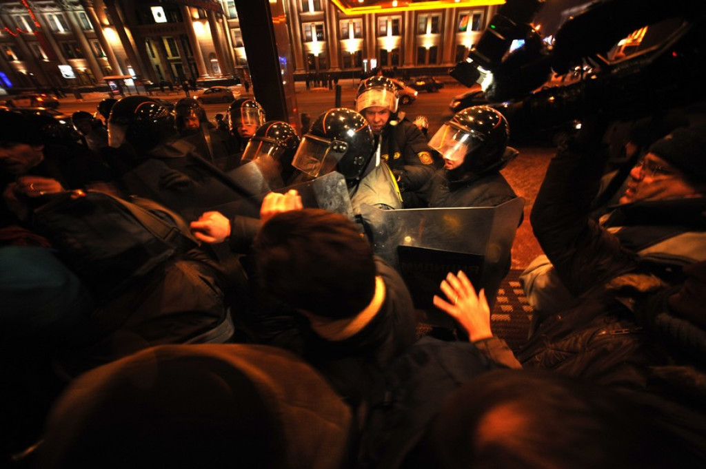 Milicja brutalnie spacyfikowała demonstrację