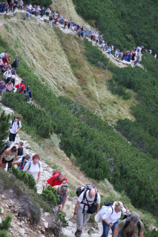Pielgrzymi w drodze na Giewont