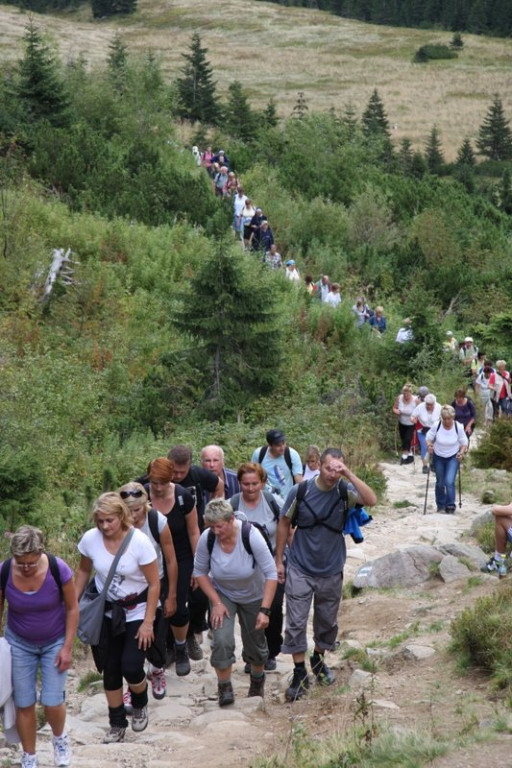 Pielgrzymi w drodze na Giewont