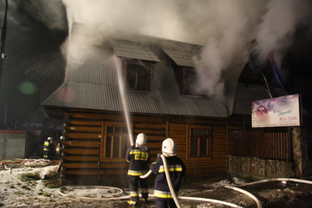 Pożar domu na Szymonach