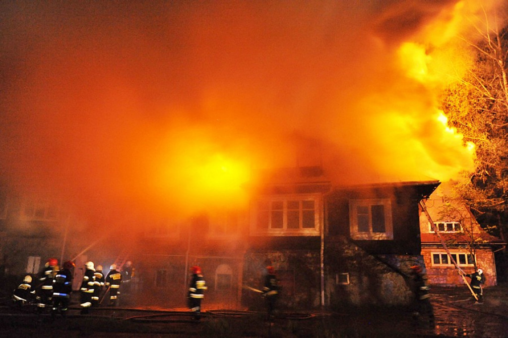 Pożar starego domu dziecka na Kowańcu