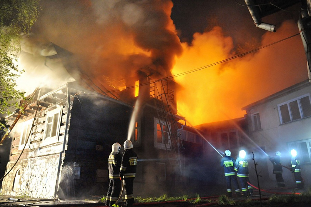 Pożar starego domu dziecka na Kowańcu