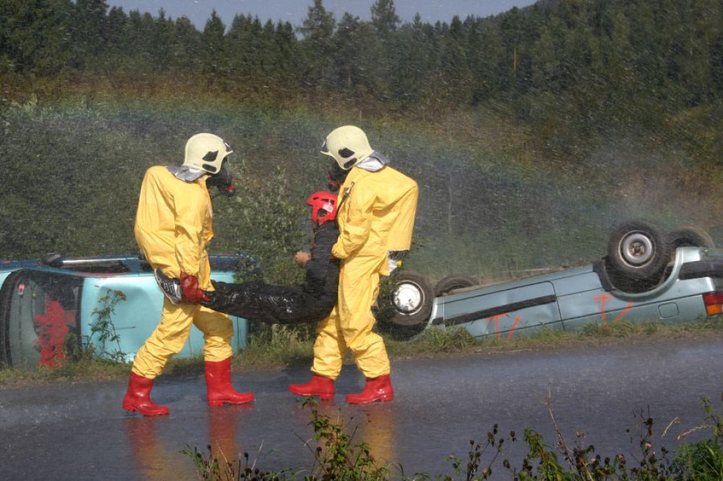 Manewry strażackie w Bystrej