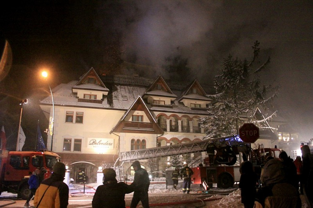 Pożar w hotelu Belvedere w Zakopanem