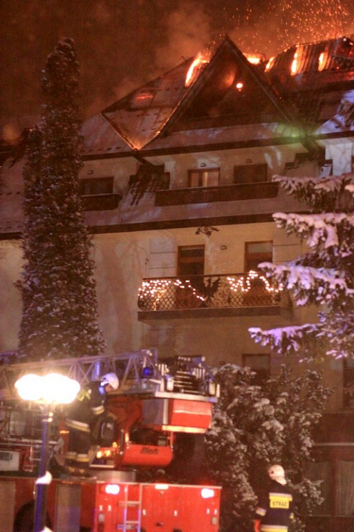Pożar w hotelu Belvedere w Zakopanem