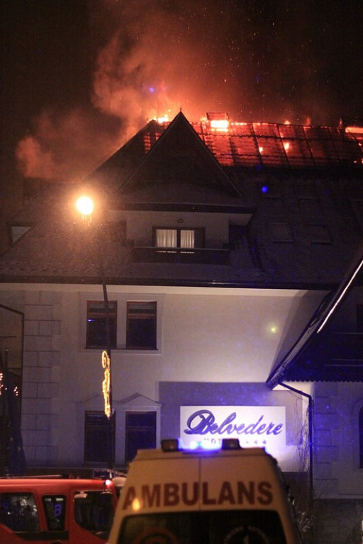 Pożar w hotelu Belvedere w Zakopanem