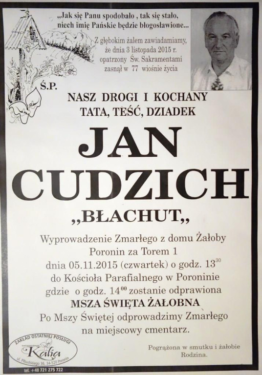 Poronin pożegnał Jana Cudzicha wieloletniego sołtysa