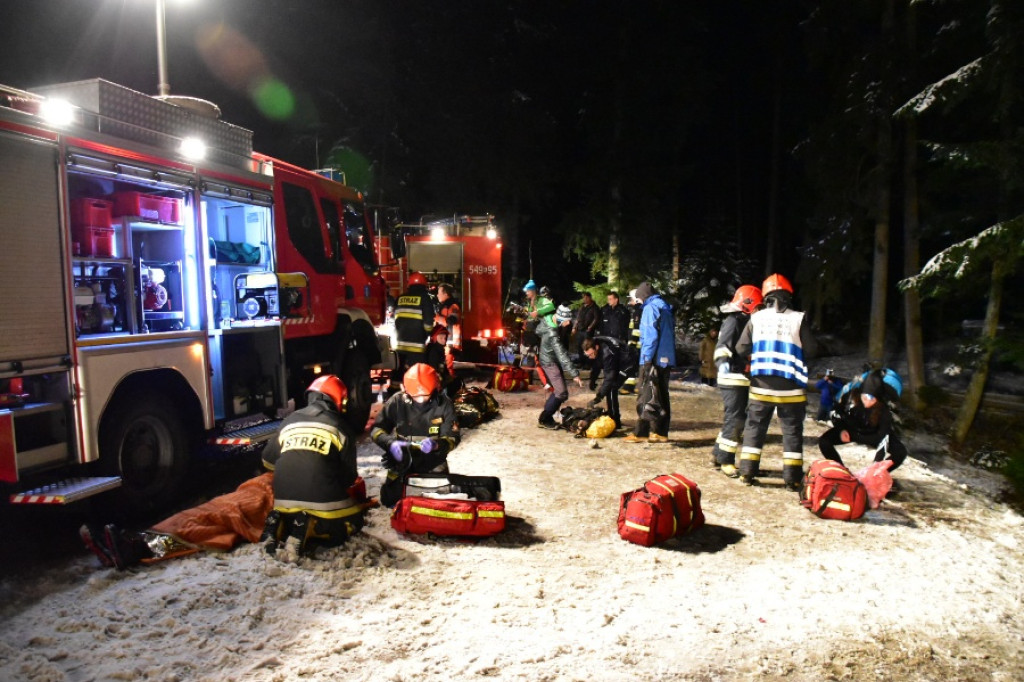 Wypadek busa na Drodze z Łysej Polany do Zakopanego