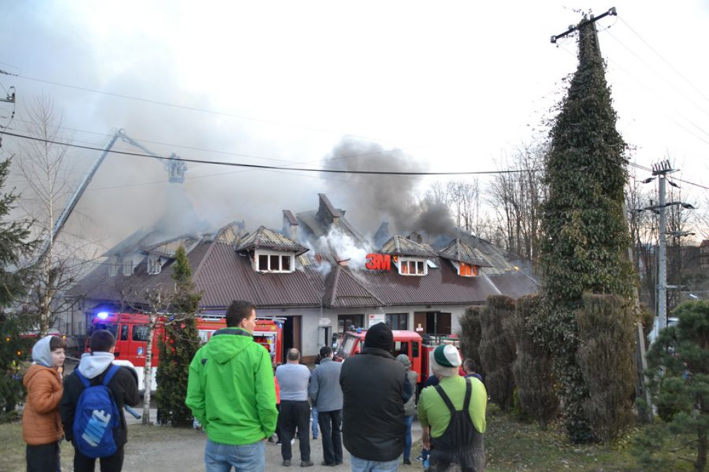 Pożar fabryki tarcz ściernych w Skomielnej Białej