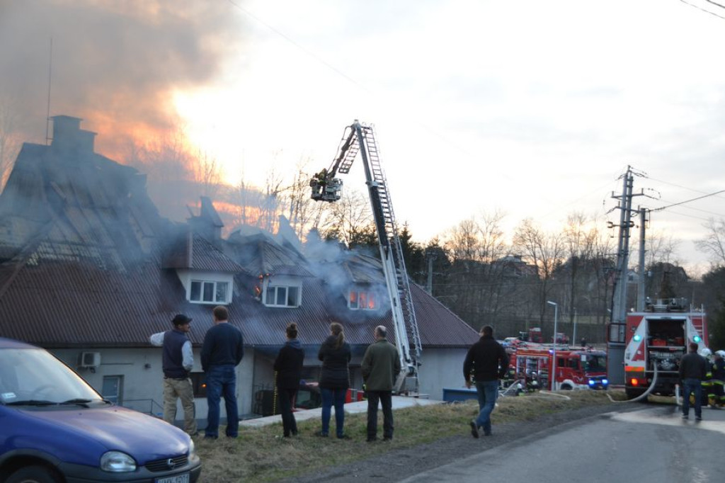 Pożar fabryki tarcz ściernych w Skomielnej Białej