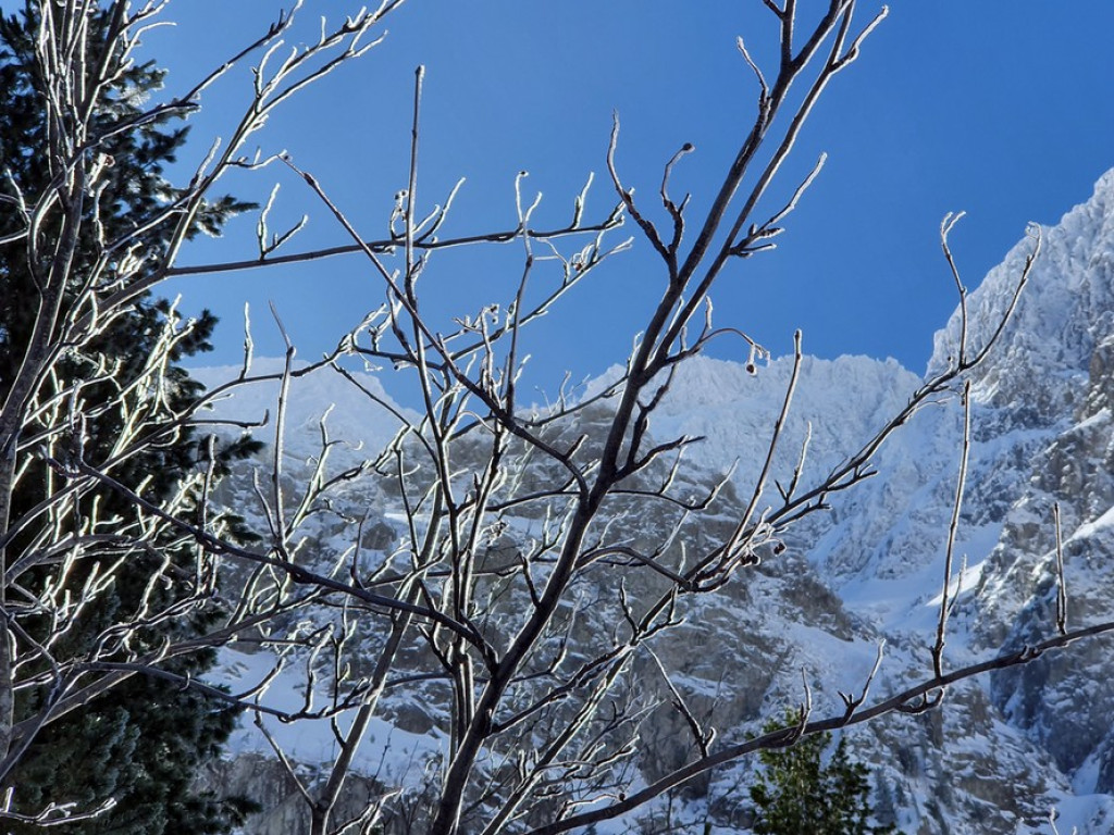 Morskie Oko i Czarny Staw w zimowej scenerii
