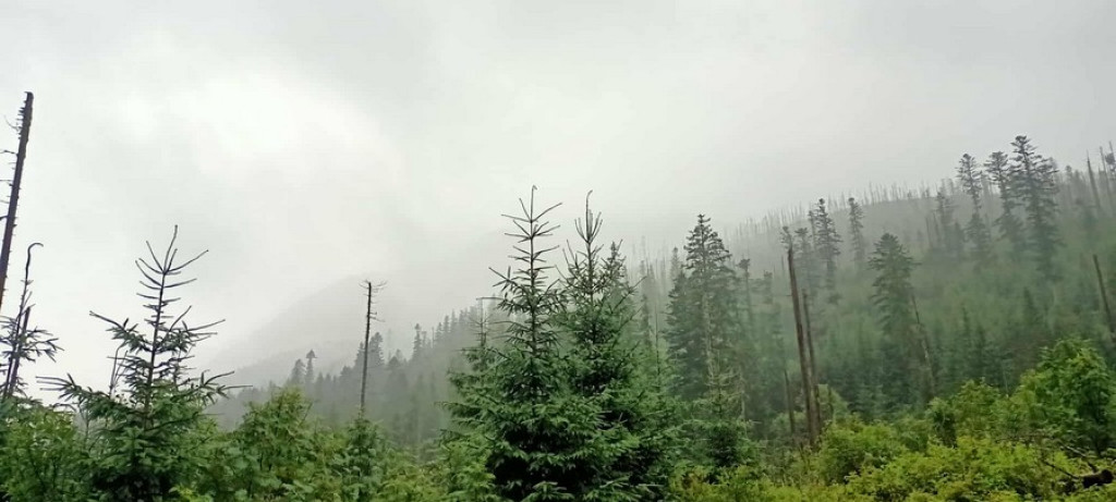 Morskie Oko w deszczu, mgle i chmurach