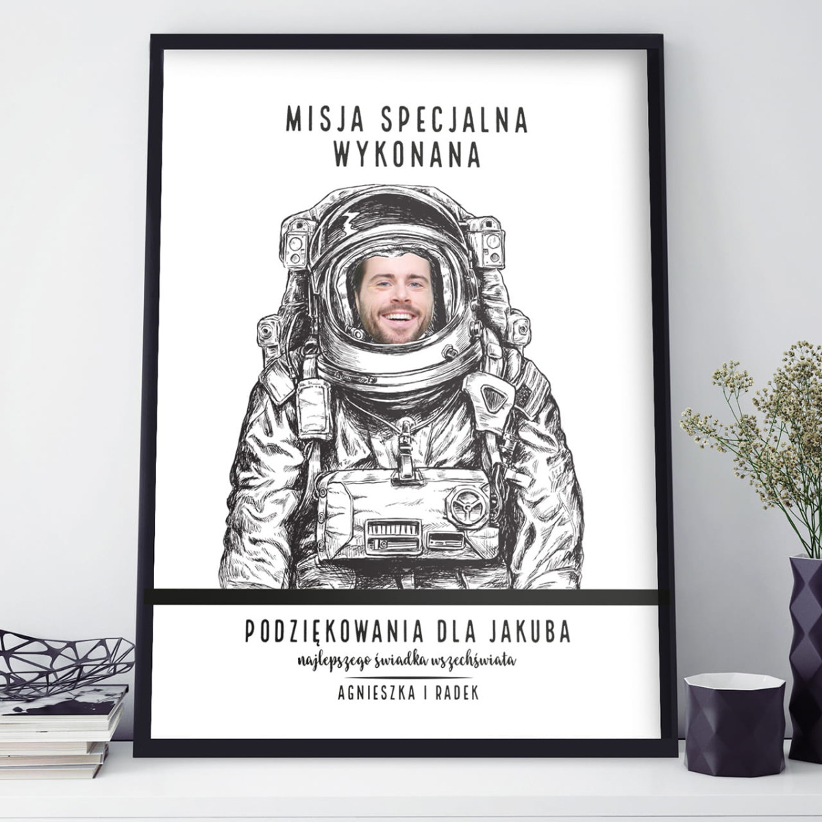 Plakat podziękowanie PREZENT DLA ŚWIADKA