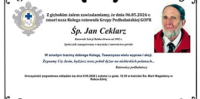 Nie żyje Jan Ceklarz, ratownik GOPR