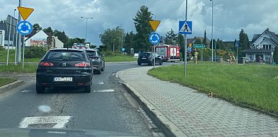 Awaria ciężarówki przy rondzie Jana Pawła II w Nowym Targu