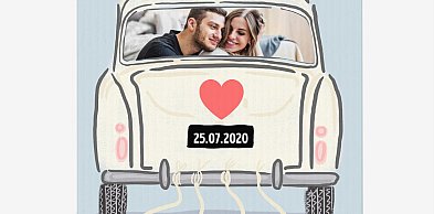 Kartka ślubna ze zdjęciem XXL NOWOŻEŃCY oryginalny prezent na ślub