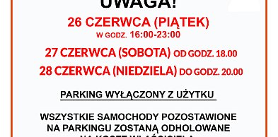 Auta będą odholowane. Parking gminny czasowo wyłączony z użytkowania