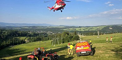 Wypadek rowerzysty na trasie w Białce Tatrzańskiej. Śmigłowiec TOPR w akcji