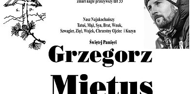 Uroczystości pogrzebowe Grzegorza Miętusa odbędą się 8 lipca w Dzianiszu