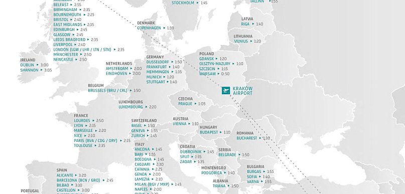 Nowy rozkład lotów w Balicach. 173 połączenia, 119 miast, 39 państw