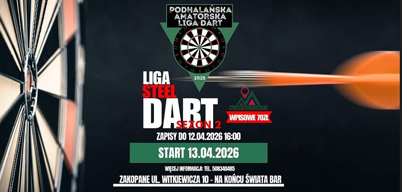 Niebawem rusza drugi sezon Podhalańskiej Amatorskiej Ligi Darta