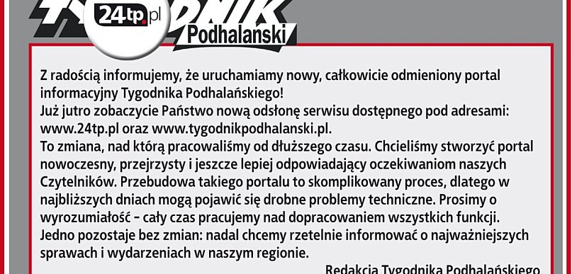 Tygodnik Podhalański w zupełnie nowej odsłonie!