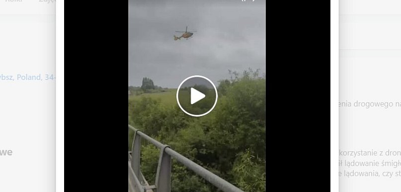 Dron utrudnił pracę śmigłowca LPR podczas akcji ratunkowej pod Trybszem