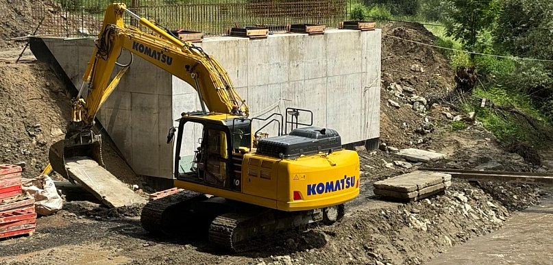 Chabówka - nowy most na Rabie rośnie w oczach